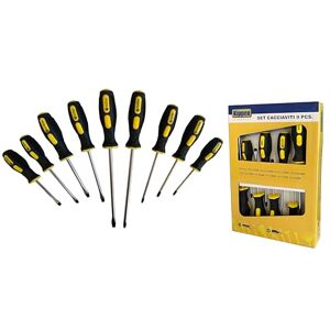 Kippen 1226BX Set of 9 Semi-Professional Screwdrivers in Chrome Vanadium Steel with Soft Grip Handle Kippen 1226BX Set of 9 Semi-Professional Screwdrivers in Chrome Vanadium Steel with Soft Grip Handle