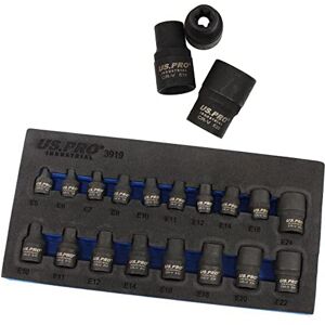 US PRO 1357 Tools 17pc E Torx Impact Set E5/e24 Female Star Torque Sockets, 0.01 V US PRO 1357 Tools 17pc E Torx Impact Set E5/e24 Female Star Torque Sockets, 0.01 V