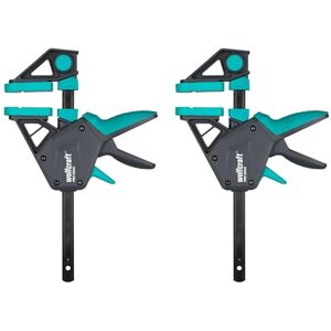 Wolfcraft 2 one Hand Clamps PRO Ergo Clamping Pressure 150 kg 8675060 The Convenient clamp for All-Round use -150 mm Clamping Width Made in Europe Wolfcraft 2 one Hand Clamps PRO Ergo Clamping Pressure 150 kg 8675060 The Convenient clamp for All-Round use -150 mm Clamping Width Made in Europe