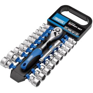 Draper 16373 Square Drive Combined MM/AF Socket and Ratchet 22 Pieces Set, 3/8" Length , Blue Draper 16373 Square Drive Combined MM/AF Socket and Ratchet 22 Pieces Set, 3/8" Length , Blue