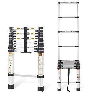 RIKADE Telescopic Ladder, 12.5FT/3.2M Aluminum Telescoping Ladder with Non-Slip Feet, Portable Extension Ladder for Household and Outdoor Working, 330lb Capacity RIKADE Telescopic Ladder, 12.5FT/3.2M Aluminum Telescoping Ladder with Non-Slip Feet, Portable Extension Ladder for Household and Outdoor Working, 330lb Capacity