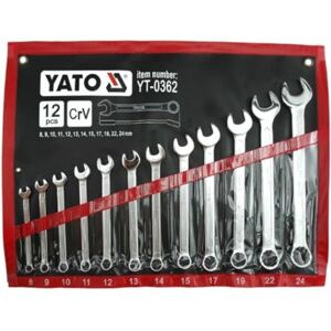 Yato yt-0362 – Combination Spanner Wrench Set 8 – 24 mm 12pcs Yato yt-0362 – Combination Spanner Wrench Set 8 – 24 mm 12pcs