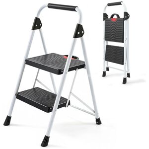 Sekey Folding Step Ladder, 2 Steps, Household Ladder with Steel Frame, Wide Non-Slip Plastic Step, Folding Step for Kitchen and Household, SGS EN131-2 & 14183 Tested, 150 kg Load Capacity Sekey Folding Step Ladder, 2 Steps, Household Ladder with Steel Frame, Wide Non-Slip Plastic Step, Folding Step for Kitchen and Household, SGS EN131-2 & 14183 Tested, 150 kg Load Capacity