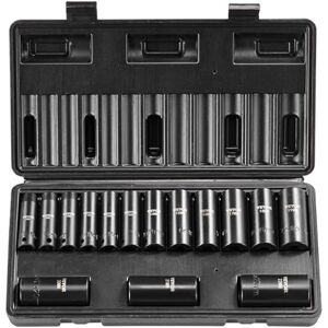 VEVOR 3/8" Drive Impact Socket Set, 15 Piece Deep Socket Set Metric 8-22mm, 6 Point Cr-Mo Alloy Steel for Auto Repair, Easy-to-Read Size Markings, Rugged Construction, Includes Storage Case VEVOR 3/8" Drive Impact Socket Set, 15 Piece Deep Socket Set Metric 8-22mm, 6 Point Cr-Mo Alloy Steel for Auto Repair, Easy-to-Read Size Markings, Rugged Construction, Includes Storage Case