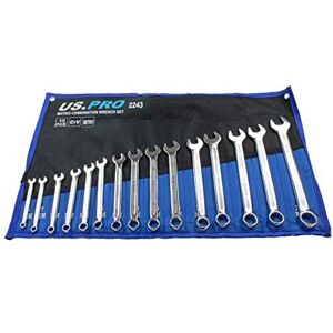 US PRO Tools 15PC Metric Combination Spanner Set 6-22MM 2243 US PRO Tools 15PC Metric Combination Spanner Set 6-22MM 2243