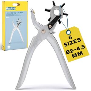 Rapid RP03 Leather Hole Punch Pliers Multi-Size Revolving Belt Puncher for Leather, Textile & Plastic Durable Metal Construction (5001724) Rapid RP03 Leather Hole Punch Pliers Multi-Size Revolving Belt Puncher for Leather, Textile & Plastic Durable Metal Construction (5001724)