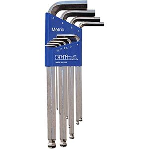 Eklind 13709 Bright-Ball-Hex-L Key allen wrench 9pc set Metric MM sizes 1.5-10 Long series Eklind 13709 Bright-Ball-Hex-L Key allen wrench 9pc set Metric MM sizes 1.5-10 Long series