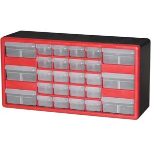 Akro-Mils 10126 26-Drawer Plastic Drawer Storage Cabinet for Garage Organization, Teacher Toolbox, Makeup Organizer, and More, 50.8 cm W x 16 cm D x 26 cm H, Red Akro-Mils 10126 26-Drawer Plastic Drawer Storage Cabinet for Garage Organization, Teacher Toolbox, Makeup Organizer, and More, 50.8 cm W x 16 cm D x 26 cm H, Red