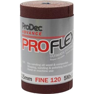 ProDec Advance 5m Roll 120 Grit Fine Grade ProFlex Ultra Flexible Crack Resistant Aluminium Oxide Abrasive Sanding Paper for Sanding Wood, Paint, Plaster, Filler, Metal and More, 115mm Wide ProDec Advance 5m Roll 120 Grit Fine Grade ProFlex Ultra Flexible Crack Resistant Aluminium Oxide Abrasive Sanding Paper for Sanding Wood, Paint, Plaster, Filler, Metal and More, 115mm Wide