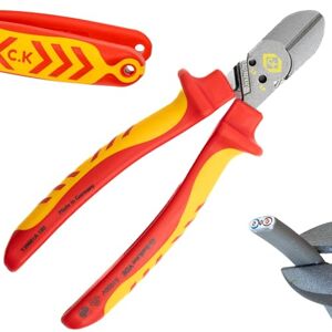 C.K RedLine 2025 Edition VDE CombiCutter 1 MAX, 180mm German Electrical Wire Cable Side Cutter, Screw Shear, Lanyard Ready Heavy Duty Croppers for Electrician, Electricians Snips, CK Tools T39081A 180 C.K RedLine 2025 Edition VDE CombiCutter 1 MAX, 180mm German Electrical Wire Cable Side Cutter, Screw Shear, Lanyard Ready Heavy Duty Croppers for Electrician, Electricians Snips, CK Tools T39081A 180