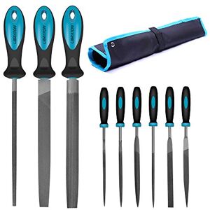 LIBRATON 9 Piece Files and Rasps Set, Multi-Purpose Files Set in High Carbon Steel Includes Flat File, Semi-Round, Round and 6 Pcs Needle Files, for Metal, Wood LIBRATON 9 Piece Files and Rasps Set, Multi-Purpose Files Set in High Carbon Steel Includes Flat File, Semi-Round, Round and 6 Pcs Needle Files, for Metal, Wood