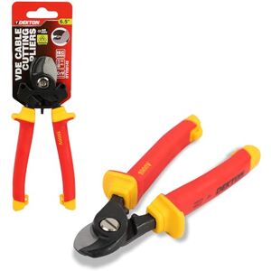 DEKTON VDE Cable Cutting Pliers 165mm Tested to 1000v & VDE Certified En Iec 60900:2018 Chrome Vanadium Shaft with Corrosion-Resistant Tip Ergonomic Dual-Colour Handle Safe Wire Cutter DEKTON VDE Cable Cutting Pliers 165mm Tested to 1000v & VDE Certified En Iec 60900:2018 Chrome Vanadium Shaft with Corrosion-Resistant Tip Ergonomic Dual-Colour Handle Safe Wire Cutter