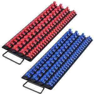 VEVOR Portable Socket Organizer Tray, 2PCS Metric & SAE Socket Organizer Set Hold up to 160 Sockets, 1/4", 3/8" and 1/2" Heavy-Duty Socket Rail with Handle & Steel Base for Tool Box Drawer VEVOR Portable Socket Organizer Tray, 2PCS Metric & SAE Socket Organizer Set Hold up to 160 Sockets, 1/4", 3/8" and 1/2" Heavy-Duty Socket Rail with Handle & Steel Base for Tool Box Drawer