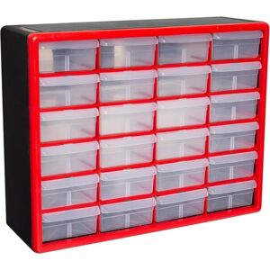 Akro-Mils 10124 24-Drawer Plastic Drawer Storage Cabinet for Garage Organization, Teacher Toolbox, Makeup Organizer, and More, 50.8 cm W x 16 cm D x 40.6 cm H, Red Akro-Mils 10124 24-Drawer Plastic Drawer Storage Cabinet for Garage Organization, Teacher Toolbox, Makeup Organizer, and More, 50.8 cm W x 16 cm D x 40.6 cm H, Red