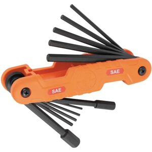 KLEIN TOOLS 70550 Hex Key Set, 11 SAE Sizes, Heavy Duty Folding Allen Wrench Tool with Extra Long Hex Keys,Orange KLEIN TOOLS 70550 Hex Key Set, 11 SAE Sizes, Heavy Duty Folding Allen Wrench Tool with Extra Long Hex Keys,Orange