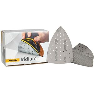 Mirka Iridium Sanding Triangle Premium Sandpaper 100x152x152mm 36-hole Hook & loop, Grit 320, 50 pcs/For sanding paint, putty, primer, wood, steel, mineral materials, plastic. Mirka Iridium Sanding Triangle Premium Sandpaper 100x152x152mm 36-hole Hook & loop, Grit 320, 50 pcs/For sanding paint, putty, primer, wood, steel, mineral materials, plastic.