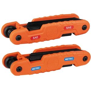 KLEIN TOOLS 70552 Pro Folding SAE and Metric Hex Key Set, 21-Key, Allen Wrench Tool with High-Leverage Blades, 2-Pack KLEIN TOOLS 70552 Pro Folding SAE and Metric Hex Key Set, 21-Key, Allen Wrench Tool with High-Leverage Blades, 2-Pack
