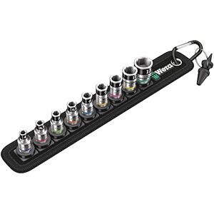 Wera Belt 1 Zyklop socket set with holding function, 1/4" drive, 10 pieces Wera Belt 1 Zyklop socket set with holding function, 1/4" drive, 10 pieces