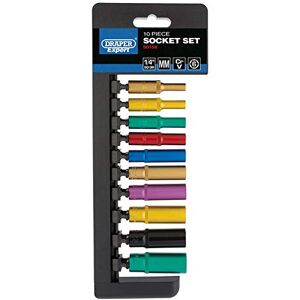 Draper 50158 1/4-Inch Metric Coloured Deep Socket 10 Piece Set , Blue Draper 50158 1/4-Inch Metric Coloured Deep Socket 10 Piece Set , Blue