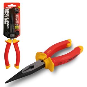 DEKTON VDE Long Nose Pliers 8" VDE Certified Insulated Grip Slim Precision Nose for Tight Spaces Laser-Hardened Cutting Edges Durable Steel for High Voltage DEKTON VDE Long Nose Pliers 8" VDE Certified Insulated Grip Slim Precision Nose for Tight Spaces Laser-Hardened Cutting Edges Durable Steel for High Voltage
