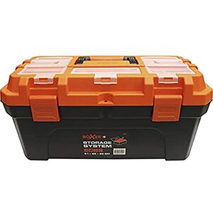 Boxer ® 20" Toolbox – 50.7×25.4×25.9 cm – Lid Organiser & Removable Tray – Heavy-Duty Plastic – Black/Orange – Professional Tool Storage Box Boxer ® 20" Toolbox – 50.7×25.4×25.9 cm – Lid Organiser & Removable Tray – Heavy-Duty Plastic – Black/Orange – Professional Tool Storage Box
