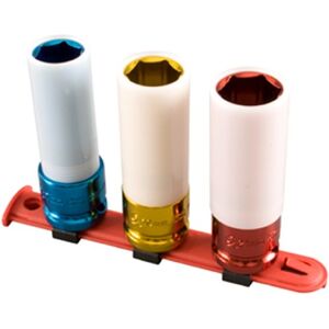 Sunex Tools 2842 1/2-Inch Drive Metric Extra Thin Wall Deep Wheel Protector Impact Socket Set, 3-Piece Sunex Tools 2842 1/2-Inch Drive Metric Extra Thin Wall Deep Wheel Protector Impact Socket Set, 3-Piece