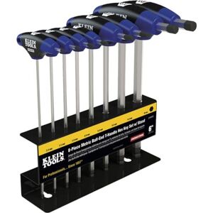 KLEIN TOOLS Hex Key Kit with Stand, Ball End T-Handle, 6-Inch Metric, 8-Piece JTH68MB KLEIN TOOLS Hex Key Kit with Stand, Ball End T-Handle, 6-Inch Metric, 8-Piece JTH68MB