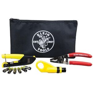 KLEIN TOOLS Coax Installation Kit with F Connectors, Cable Cutter, Compression Tool, Stripper, More VDV026-211 KLEIN TOOLS Coax Installation Kit with F Connectors, Cable Cutter, Compression Tool, Stripper, More VDV026-211