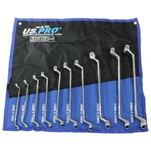 US PRO Tools 10 Piece Double Offset Ring Spanner Set 6-27mm 75DEG Non-Slip 3527 US PRO Tools 10 Piece Double Offset Ring Spanner Set 6-27mm 75DEG Non-Slip 3527