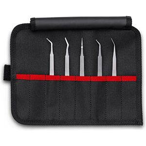 KNIPEX Tools 92 00 03 5 Pc Stainless Steel Tweezers Set in Tool Roll-SMD, Silver KNIPEX Tools 92 00 03 5 Pc Stainless Steel Tweezers Set in Tool Roll-SMD, Silver