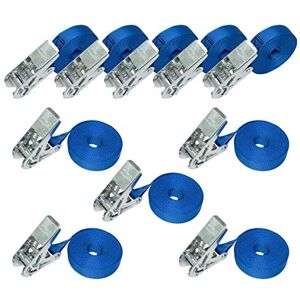 Amazon Basics 10-pack Ratchet Lashing Straps, 6 m Long, 25mm Wide, Load Capacity 800 kg, DIN EN 12195-2 certified, Blue Amazon Basics 10-pack Ratchet Lashing Straps, 6 m Long, 25mm Wide, Load Capacity 800 kg, DIN EN 12195-2 certified, Blue