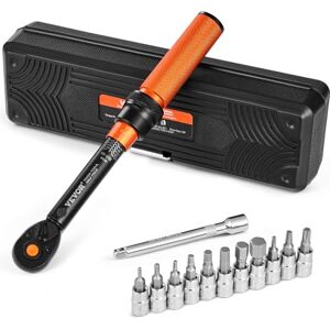 VEVOR Click Torque Wrench Set, 1/4 Inch Drive, 20-200lbf-in /2.3-22.6N.m, Dual-Direction and Dual Range Scales, 72-Tooth, ±3% High Precision, with Bit Sockets, Extension Bar, for Bicycle Repair VEVOR Click Torque Wrench Set, 1/4 Inch Drive, 20-200lbf-in /2.3-22.6N.m, Dual-Direction and Dual Range Scales, 72-Tooth, ±3% High Precision, with Bit Sockets, Extension Bar, for Bicycle Repair