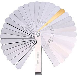 Hotop 32 Blades Steel Feeler Gauge Dual Marked Metric and Imperial Gap Measuring Tool Hotop 32 Blades Steel Feeler Gauge Dual Marked Metric and Imperial Gap Measuring Tool