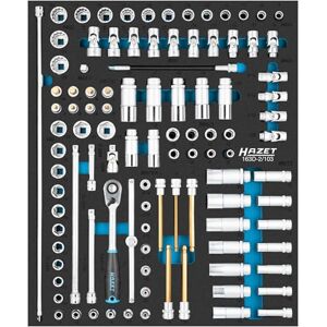 Hazet 163D-2/103 103-Piece Socket Set, 3-22 mm, E5-E14, Hexagon, TORX, Inner Hex, Pull Profile, Double Hexagon, Reversible Ratchet Extensions, Hazet 163D-2/103 103-Piece Socket Set, 3-22 mm, E5-E14, Hexagon, TORX, Inner Hex, Pull Profile, Double Hexagon, Reversible Ratchet Extensions,