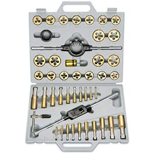 Neiko 00916A Pro-Grade Large-Diameter Titanium SAE Tap and Die Set, High-Quality Thread-Repair Kit, 45-Piece Set Neiko 00916A Pro-Grade Large-Diameter Titanium SAE Tap and Die Set, High-Quality Thread-Repair Kit, 45-Piece Set