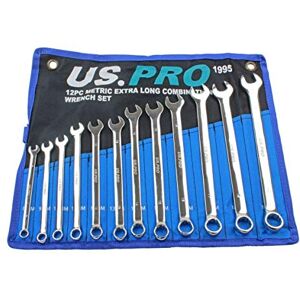 US PRO 12pc Extra Long Metric Combination Spanner Wrench Set 8-19mm 1995 US PRO 12pc Extra Long Metric Combination Spanner Wrench Set 8-19mm 1995