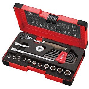 VESSEL Swivel Socket Wrench Set 1/4" (6.35mm) Wood-Compo HRW2004M-SW Non-Slip Handle (21 pcs) VESSEL Swivel Socket Wrench Set 1/4" (6.35mm) Wood-Compo HRW2004M-SW Non-Slip Handle (21 pcs)