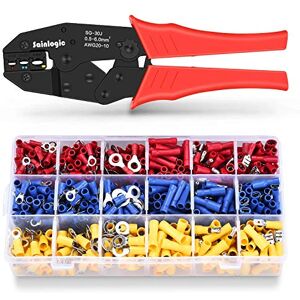 Sainlogic Crimping Pliers Cable Lug Set, 0.5-6mm² Self-Adjustable Ratchet Wire Crimping Tool with 700 Wire Terminal Crimp Connectors and Wire End Ferrules Sainlogic Crimping Pliers Cable Lug Set, 0.5-6mm² Self-Adjustable Ratchet Wire Crimping Tool with 700 Wire Terminal Crimp Connectors and Wire End Ferrules