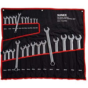 Sunex Tools 9917MPRA Metric V-Groove Combination Wrench Set, 8mm 32mm, Fully Polished, 25-Piece (Includes Roll-Case) Sunex Tools 9917MPRA Metric V-Groove Combination Wrench Set, 8mm 32mm, Fully Polished, 25-Piece (Includes Roll-Case)