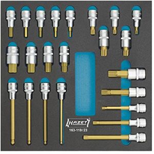 Hazet 163-119/23 Internal Serration Profile XZN Screwdriver Socket Set CVD-Tin Coated Hazet 163-119/23 Internal Serration Profile XZN Screwdriver Socket Set CVD-Tin Coated
