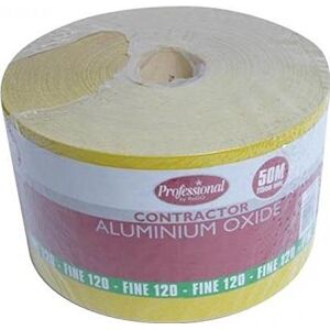 ProDec 50m Roll 120 Grit Fine Grade Yellow Aluminium Oxide Abrasive Sanding Paper for Sanding Wood, Paint, Plaster, Filler, Metal and More, 115mm Wide Sandpaper Compatible with Machine Sanders ProDec 50m Roll 120 Grit Fine Grade Yellow Aluminium Oxide Abrasive Sanding Paper for Sanding Wood, Paint, Plaster, Filler, Metal and More, 115mm Wide Sandpaper Compatible with Machine Sanders