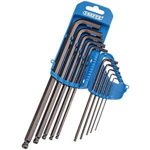 Draper 33723 Extra Long Imperial Hexagon Ball End Hex Allen Key Set, 1/16"-3/8", 10 Pieces, Blue Draper 33723 Extra Long Imperial Hexagon Ball End Hex Allen Key Set, 1/16"-3/8", 10 Pieces, Blue