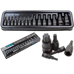 US PRO 15pc Impact Torx Bit Socket Set 1/4 3/8 1/2 T6-T70 TRX-Star Industrial US PRO 15pc Impact Torx Bit Socket Set 1/4 3/8 1/2 T6-T70 TRX-Star Industrial