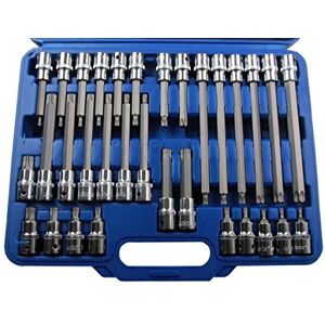 US PRO 1372 32 Piece Extra Long 1/2" Drive Torx Bit Socket Set, Blue US PRO 1372 32 Piece Extra Long 1/2" Drive Torx Bit Socket Set, Blue