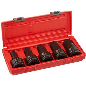 Sunex Tools 4506, 3/4 Inch Drive Impact Hex Driver Set, 5-Pieces, SAE, 3/4" 1-1/4", Cr-Mo Steel, Solid One Piece Construction, Dual Size Markings, Heavy Duty Storage Case Sunex Tools 4506, 3/4 Inch Drive Impact Hex Driver Set, 5-Pieces, SAE, 3/4" 1-1/4", Cr-Mo Steel, Solid One Piece Construction, Dual Size Markings, Heavy Duty Storage Case