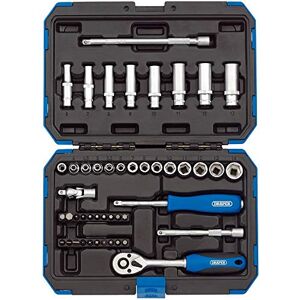 Draper 1/4" 47 Piece Square Drive Metric Socket Set Micrometre Reversible Hand Tool Soft Grip Ratchet 21 Metrics Sockets Mechanics Car Tools Professional Plastic Storage Case 16355 Draper 1/4" 47 Piece Square Drive Metric Socket Set Micrometre Reversible Hand Tool Soft Grip Ratchet 21 Metrics Sockets Mechanics Car Tools Professional Plastic Storage Case 16355
