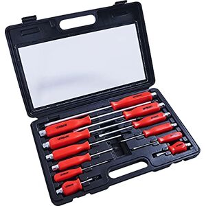 Amtech W5600 Mechanics Screwdriver Set Magnetic Tips, Steel Blade Flat Head Slotted and Phillips, Hex Bolsters use with Wrench or Socket Amtech W5600 Mechanics Screwdriver Set Magnetic Tips, Steel Blade Flat Head Slotted and Phillips, Hex Bolsters use with Wrench or Socket