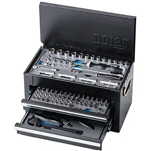 polar handtools Polar® Premium Tool-Box with 141 Tools I Tool-Set in Metal Box with Magnetic bitholder Screwdriver, sockets, Ratchet, Adjustable Wrench, Pliers, bits & More I Suitable for Mechanics & homeworkers polar handtools Polar® Premium Tool-Box with 141 Tools I Tool-Set in Metal Box with Magnetic bitholder Screwdriver, sockets, Ratchet, Adjustable Wrench, Pliers, bits & More I Suitable for Mechanics & homeworkers