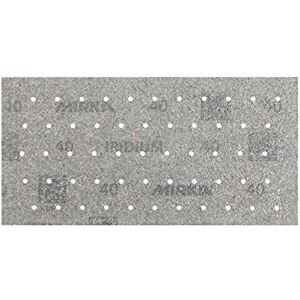 Mirka Iridium Premium Sandpaper 115x230mm / Hook & loop / 55-hole/Grit 40/50 pcs/For sanding paint, putty, primer, wood, steel, mineral-based materials, plastic Mirka Iridium Premium Sandpaper 115x230mm / Hook & loop / 55-hole/Grit 40/50 pcs/For sanding paint, putty, primer, wood, steel, mineral-based materials, plastic