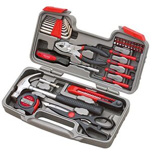 Apollo Tools DT9706 Original 39 Piece General Repair Hand Tool Set with Tool Box Storage Case, Red Apollo Tools DT9706 Original 39 Piece General Repair Hand Tool Set with Tool Box Storage Case, Red